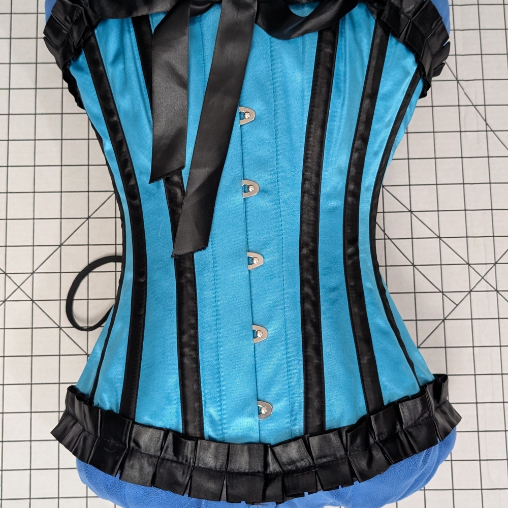 Blue and Black Corset Top
